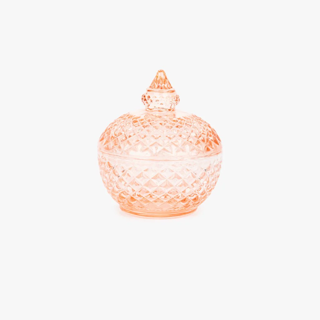 Caixa de Vidro Rosa Claro Redonda SUNRISE