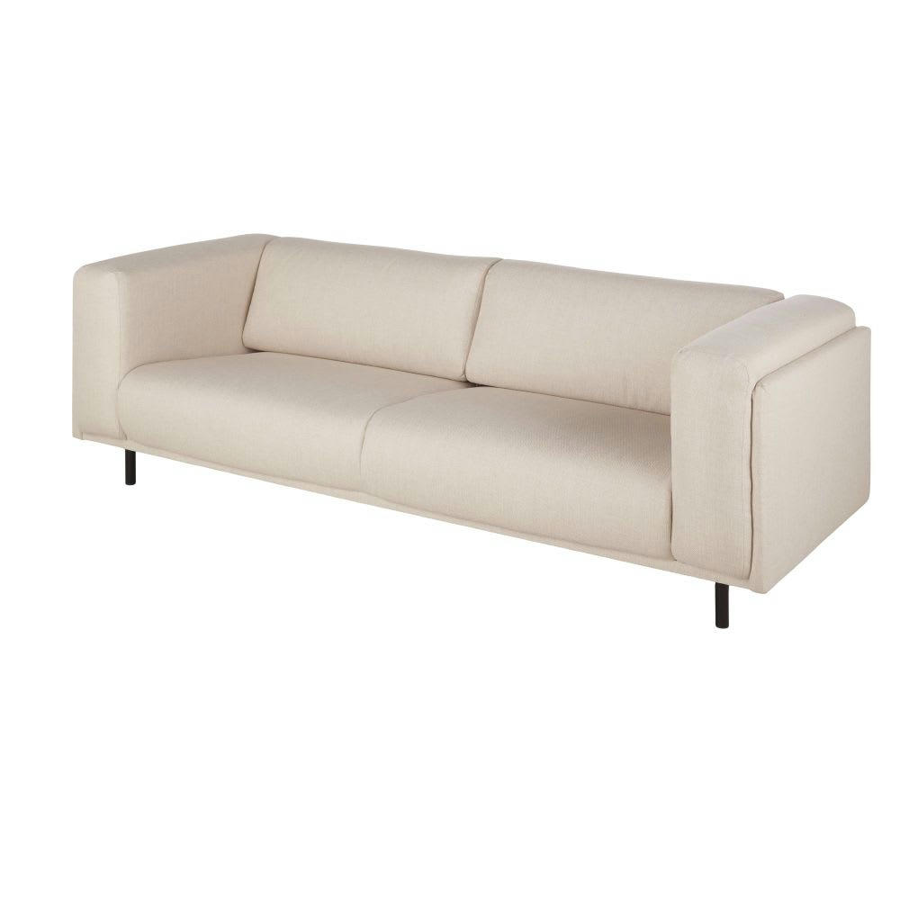 Nemo - Canapé 3/4 places en polyester recyclé beige