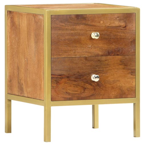 NNEVL Bedside Cabinet 40x35x50 cm Solid Mango Wood