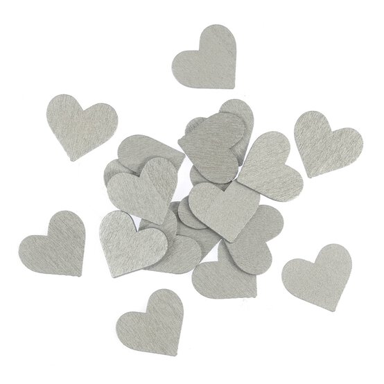 Silver Wooden Hearts 18 Pack