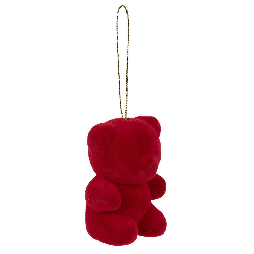 Ours rouge à suspendre No&euml;l x5