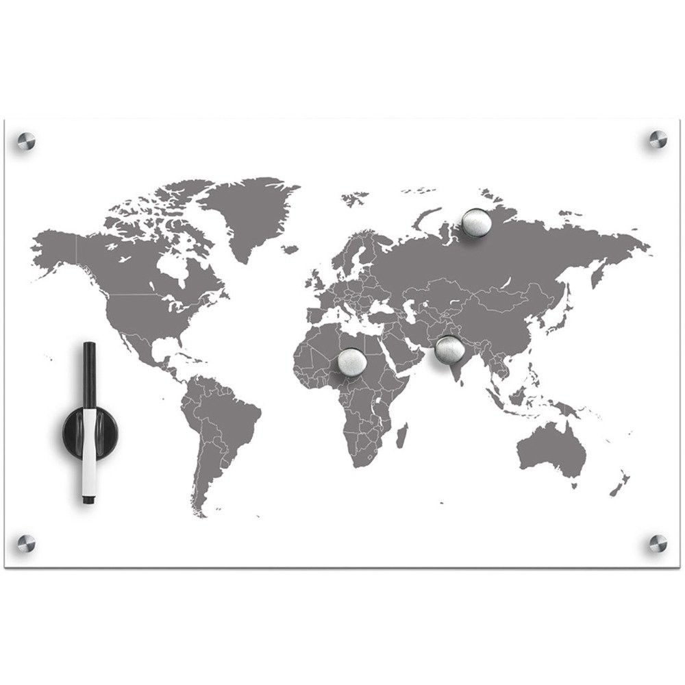Tablica magnetyczna World   3 magnesy, 60x40 cm, ZELLER