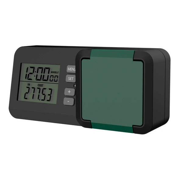 Energiekostenmessgerät, LCD-Display IP44 schwarz-grün