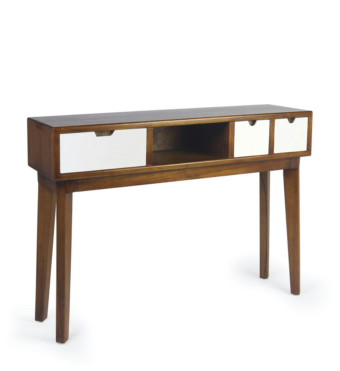 ARTIC - Console en bois marron et blanc L 110 cm