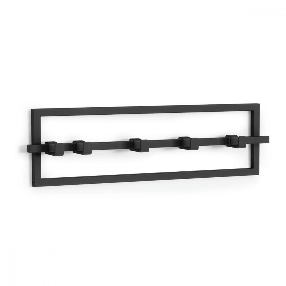 CUBIKO - Porte-manteaux mural en métal noir 53x15cm