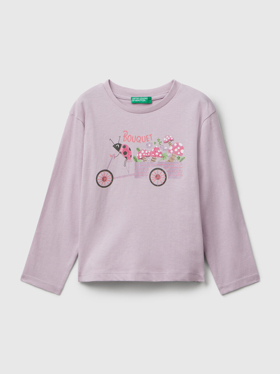 Cotton t-shirt with glittery print