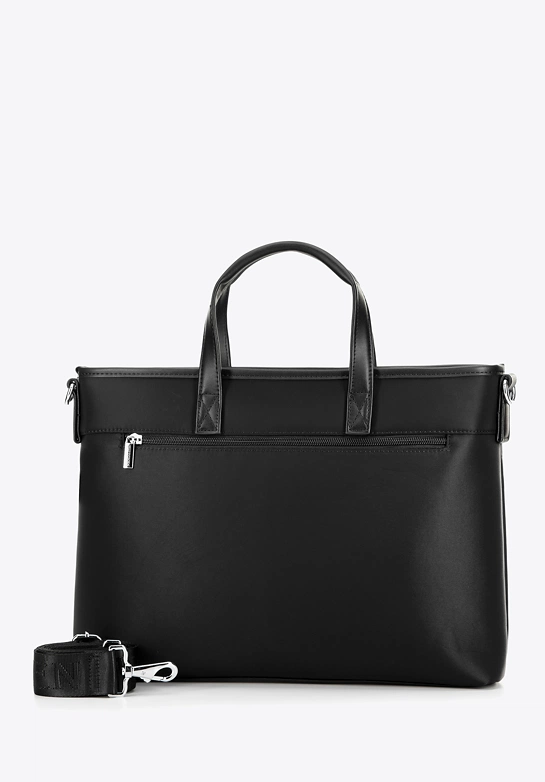 Męska torba na laptopa 13” z ozdobną wstawką czarna