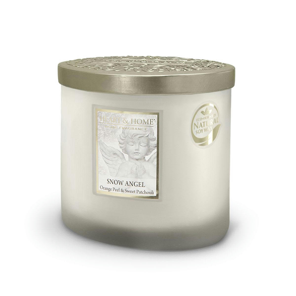 - Bougie ellipse 2 mèches ange d'hiver Heart and Home