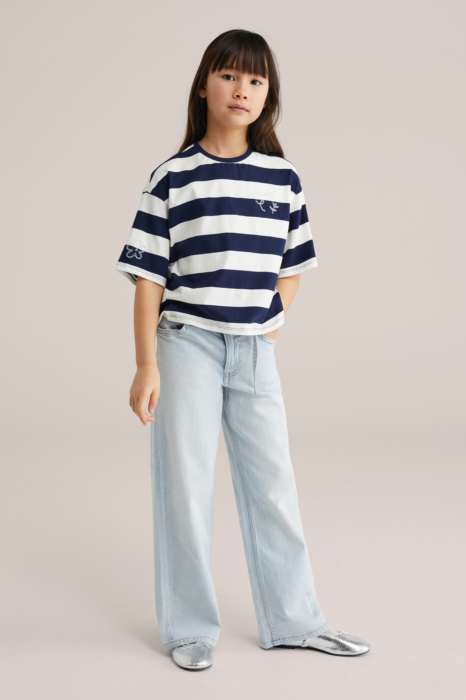 Meisjes wide leg jeans