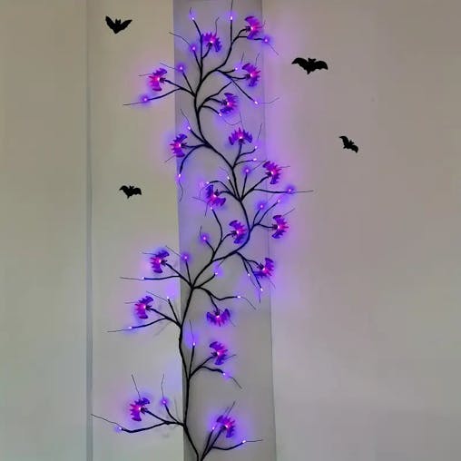 NNETM Enchanted Night Wings: Halloween Wicker Bat String Lights