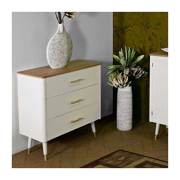 Commode en bois 3 tiroirs Matera 78x37x80 cm