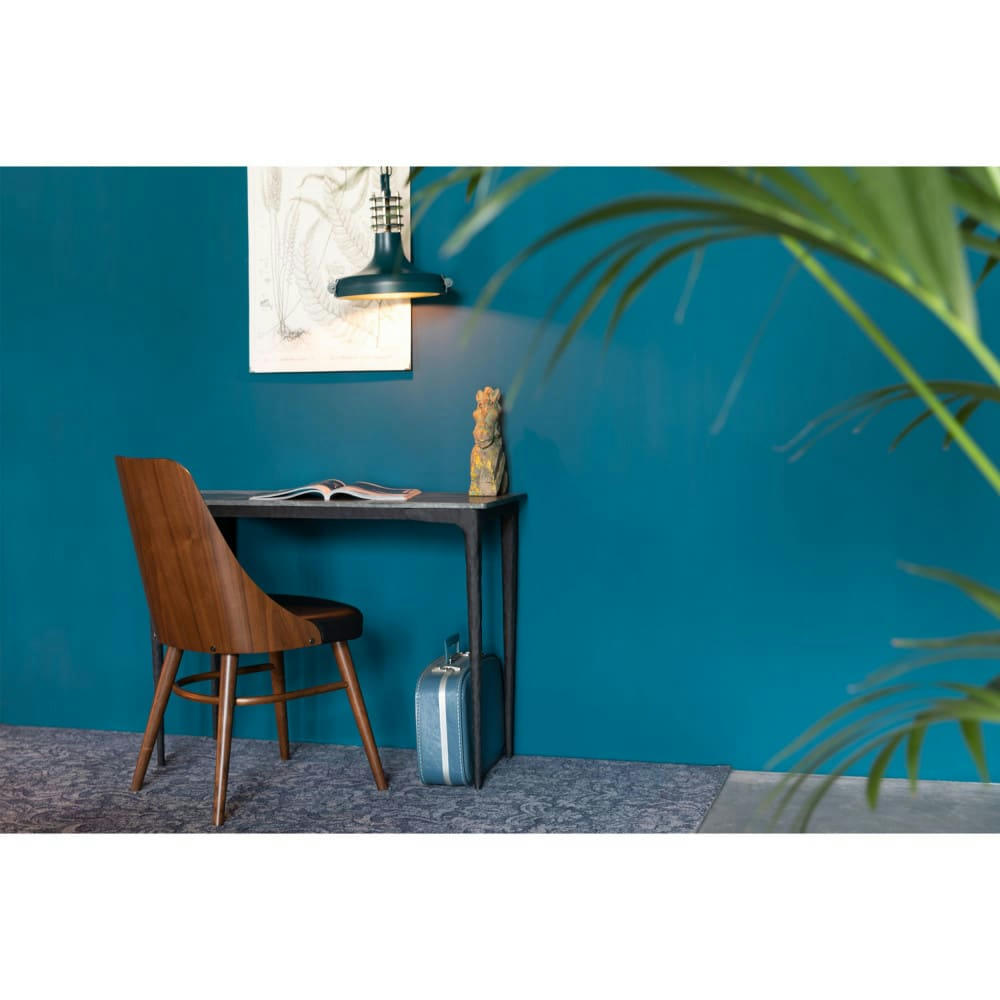 CHAYA - 2 chaises en bois et simili bois foncé  et  noir