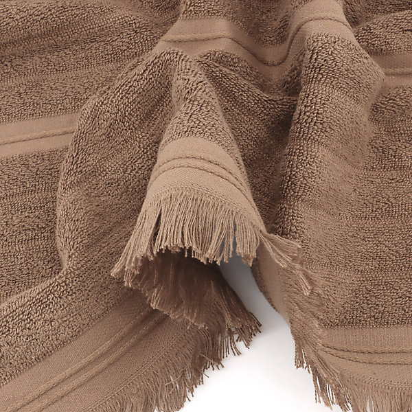 Drap de douche 70x140 cm NATURAL STRIPES marron
