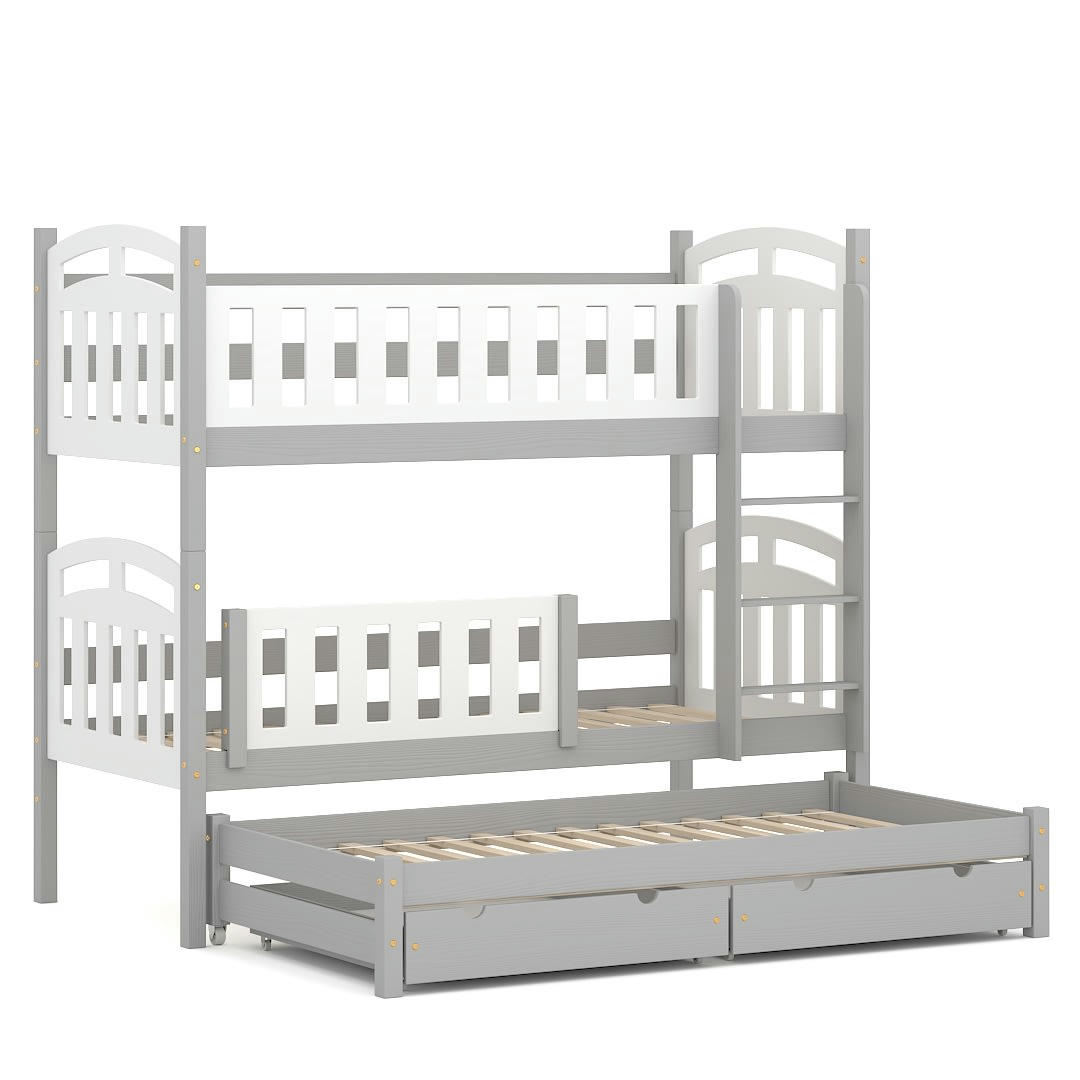 - Lit superposé en pin massif&MDF 180x80 gris