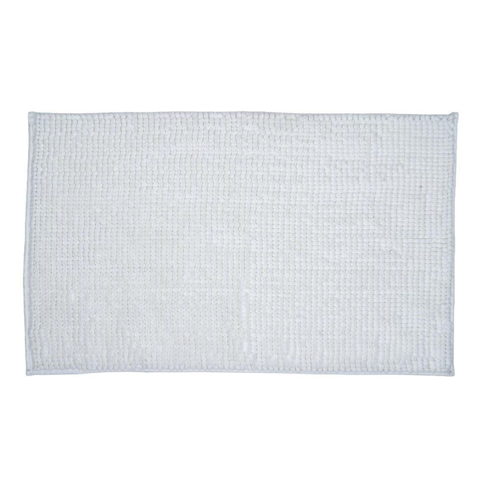 Tapis de salle de bain chenille blanc 80x50cm