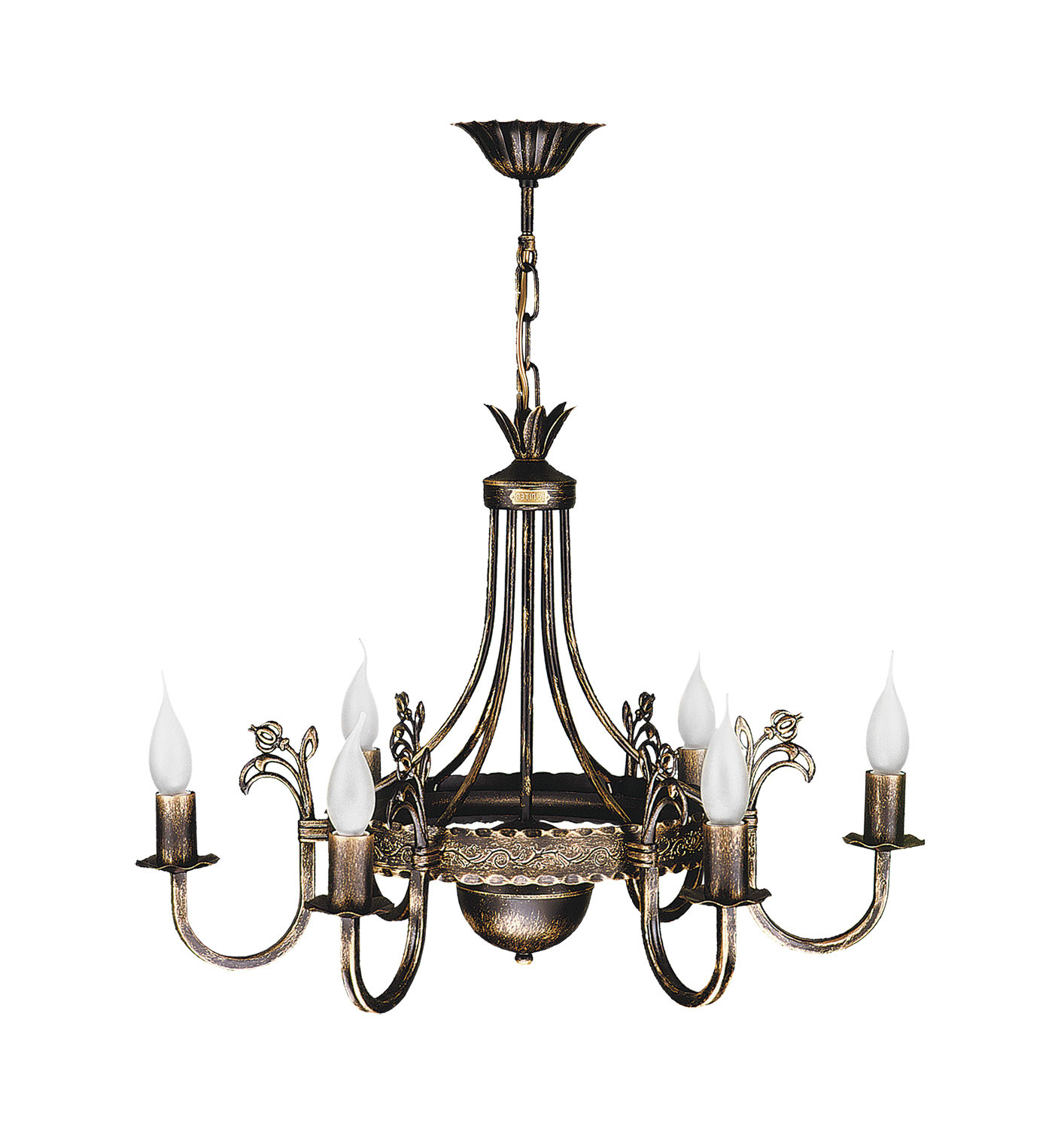 Żyrandol KORONA brąz patyna 6xE14x15W wym:68x62x62cm IP20 Jupiter