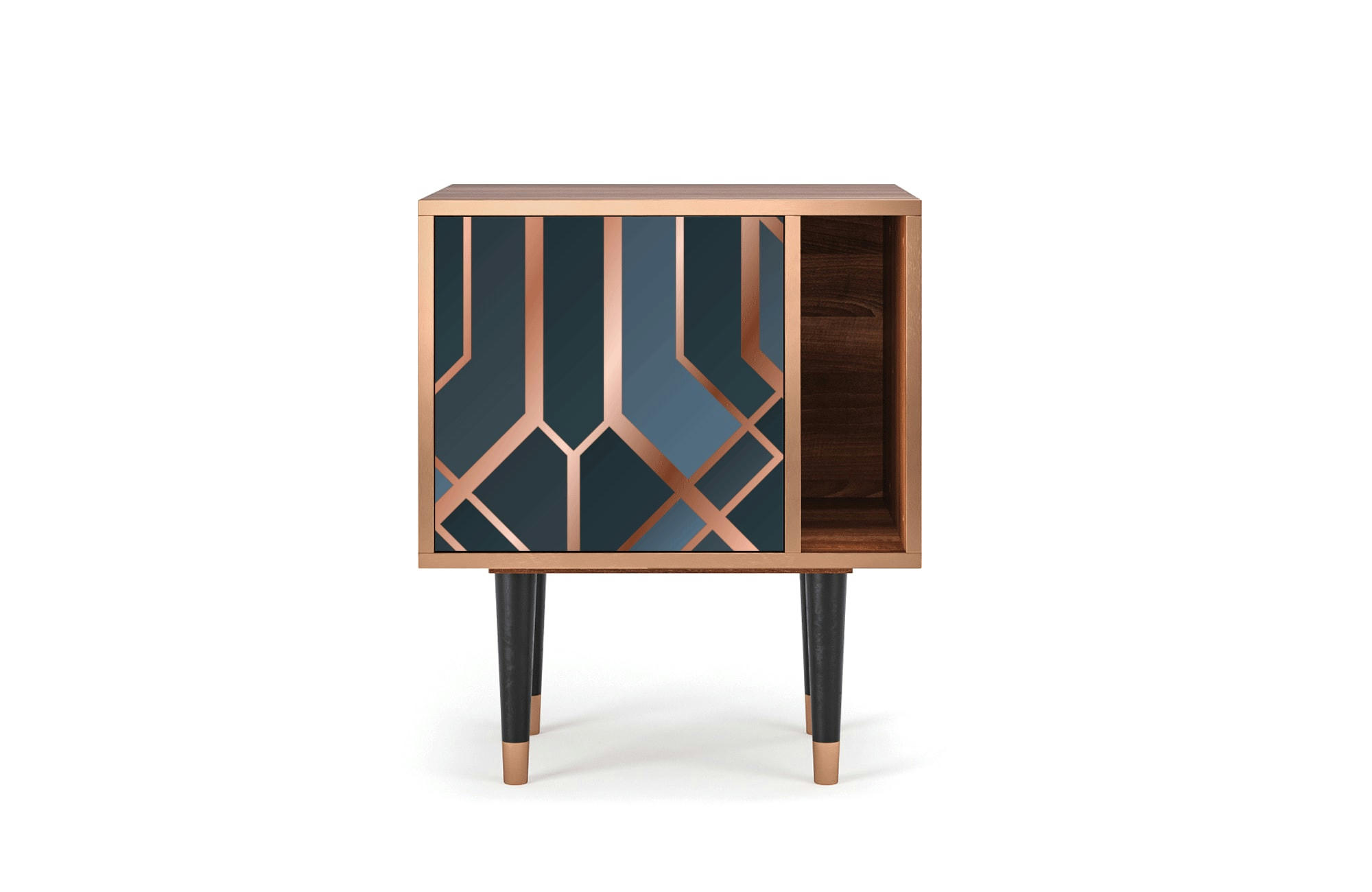 ASHY 1920' - Table de chevet bleu-vert 1 porte L 58 cm