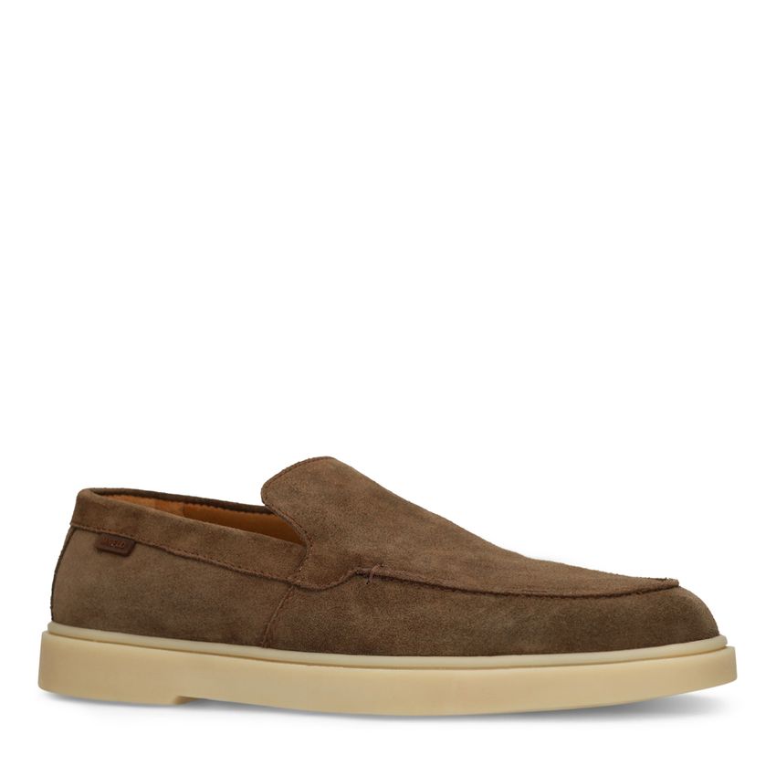 Manfield Bruine suède loafers
