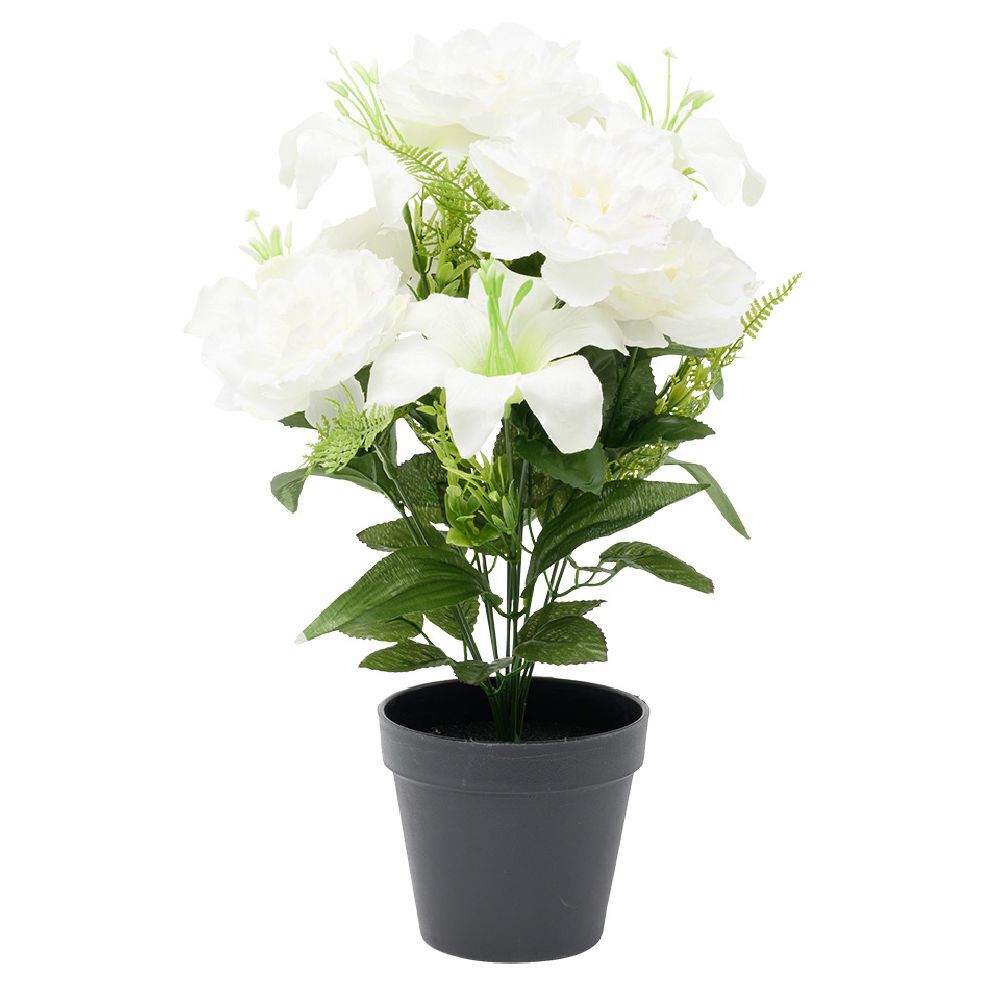 Pot lys blanc artificiel Ø25xH42cm