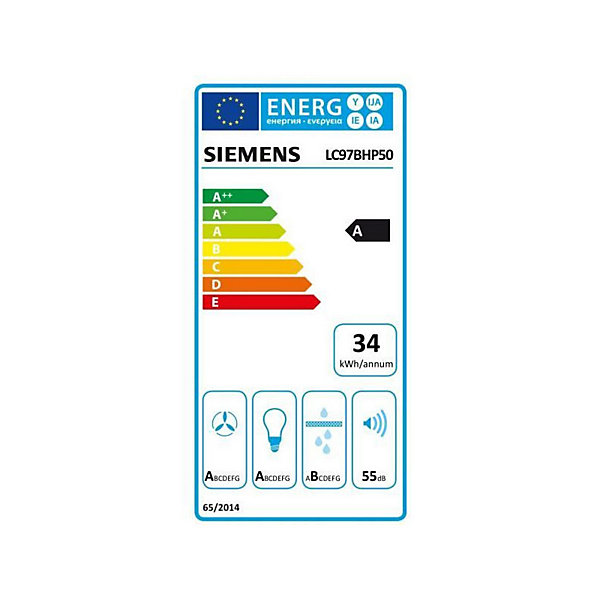 HOTTE DECO MURALE BOX 90 718M3/H A- INOX SIEMENS - LC97BHP50