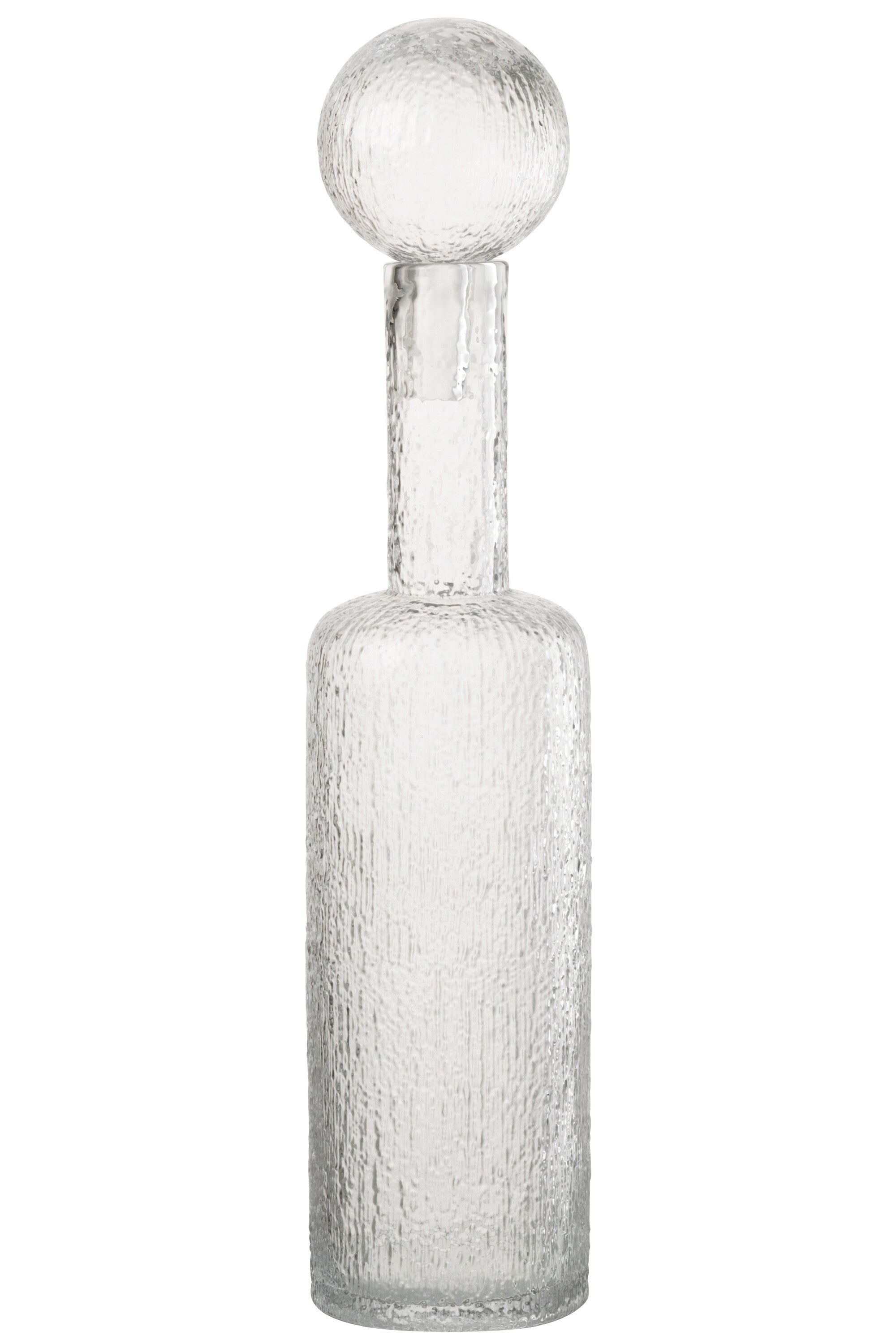 J-Line decoratie Fles Reliëf - glas - transparant - large