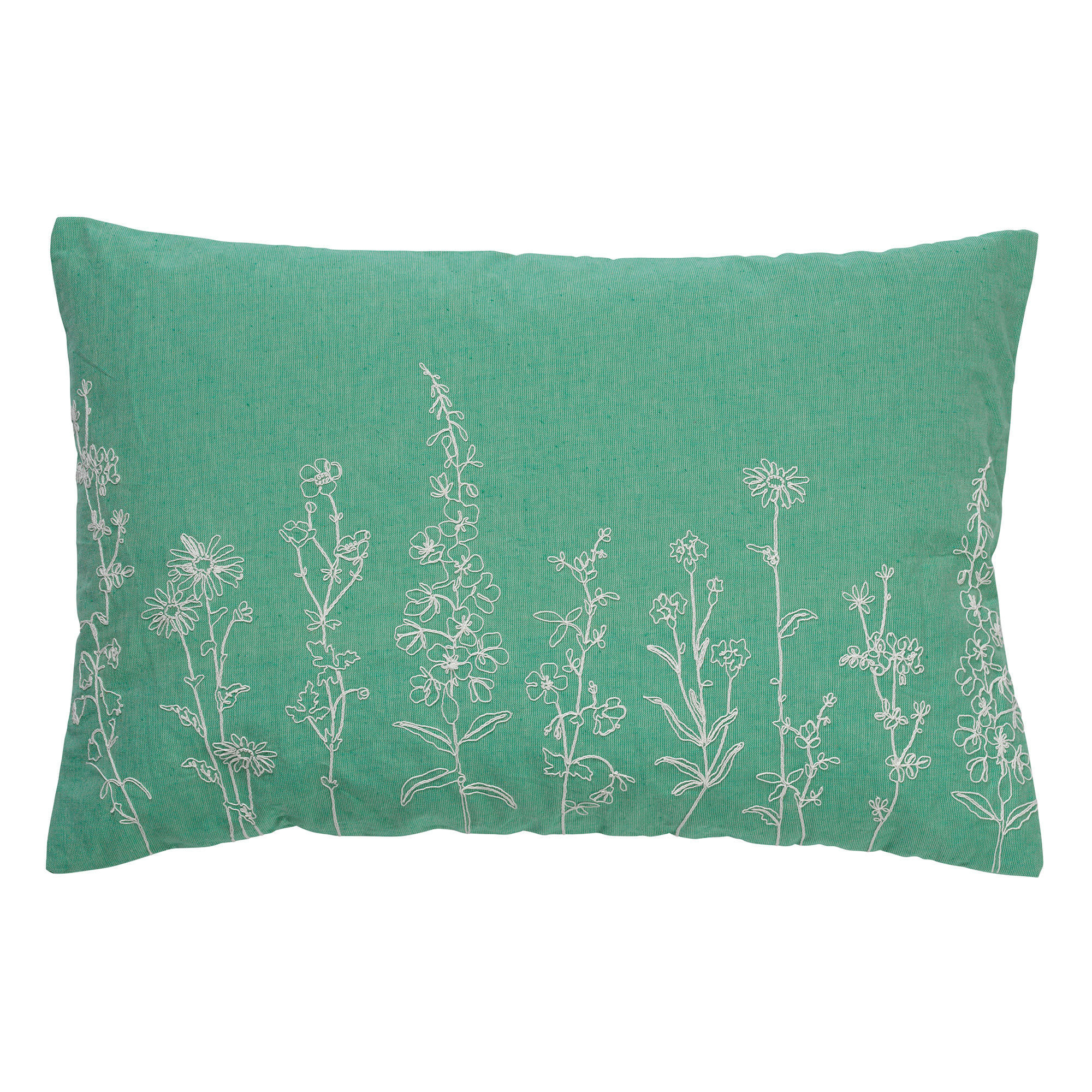 MADELIN - Coussin - vert en coton 40x60 cm avec motif fleuri