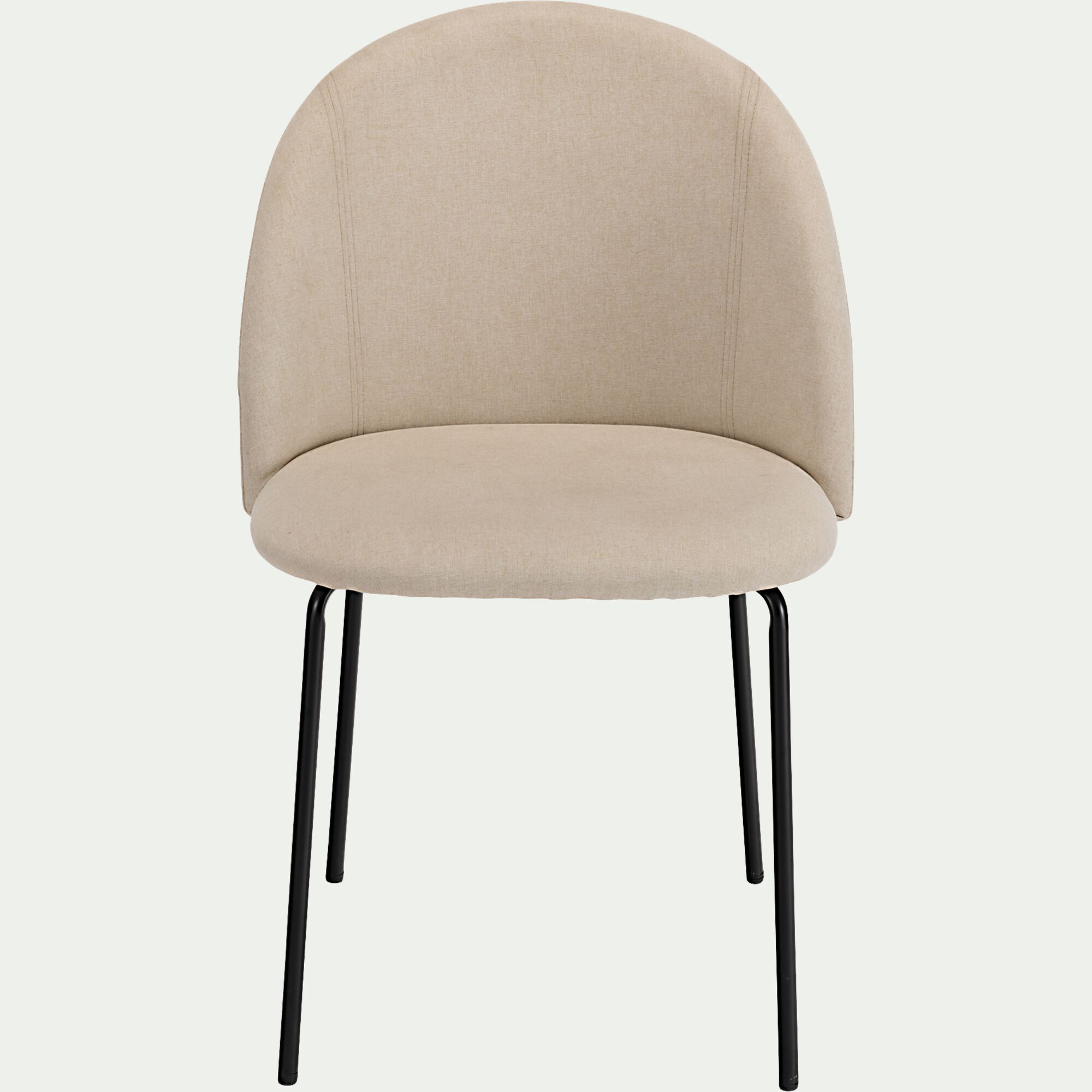 FIONA - Chaise ronde en tissu - beige roucas