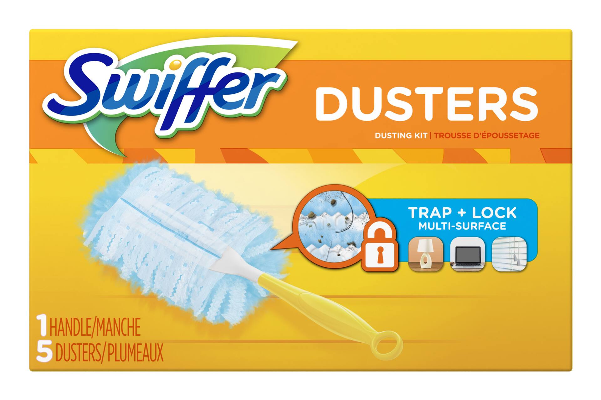 Swiffer Dusters Starter Kit, Kit Includes 1 Handle and 5 Dusters