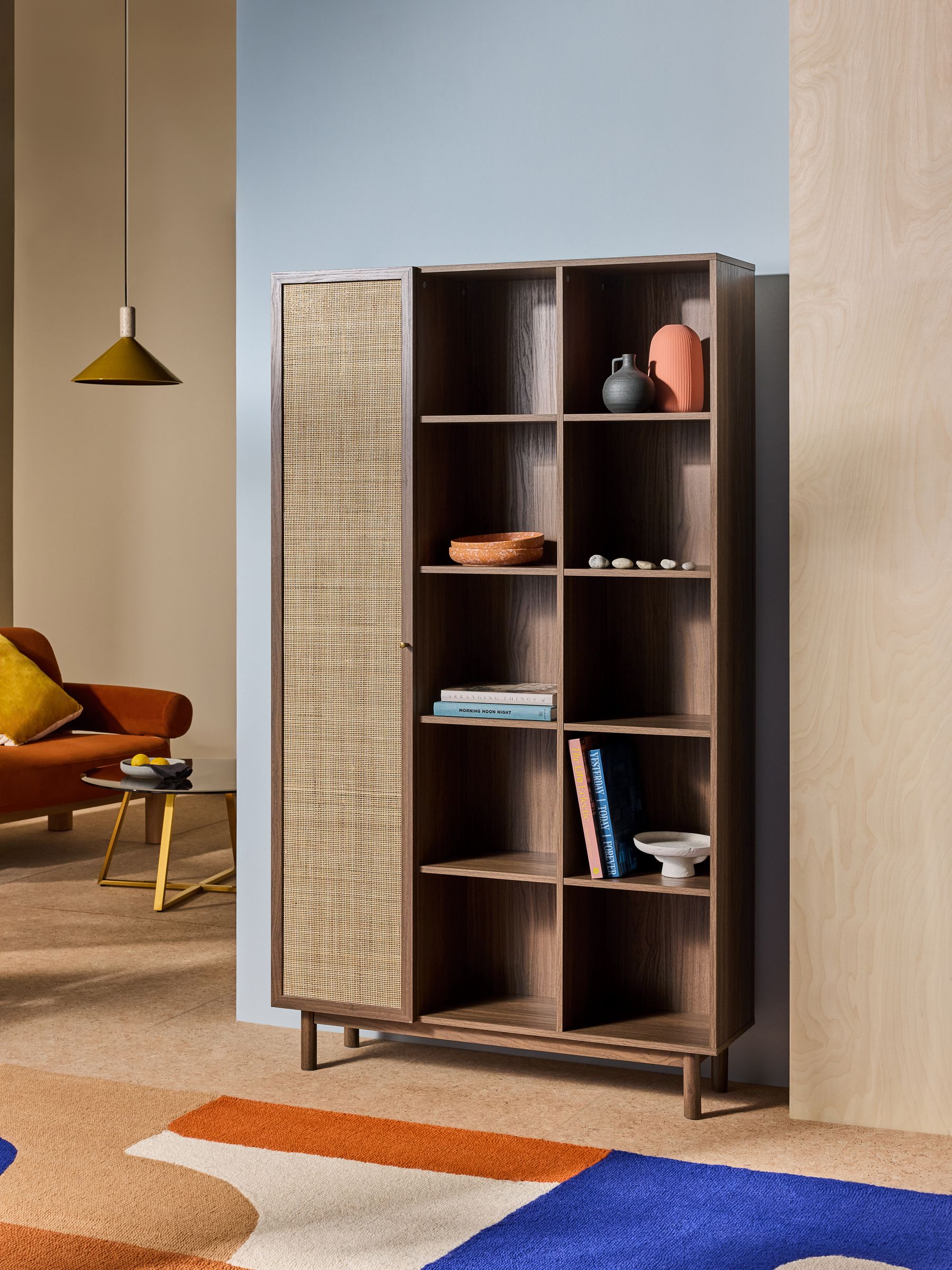 Pavia Rattan Bookcase in Dark Oak Effect
