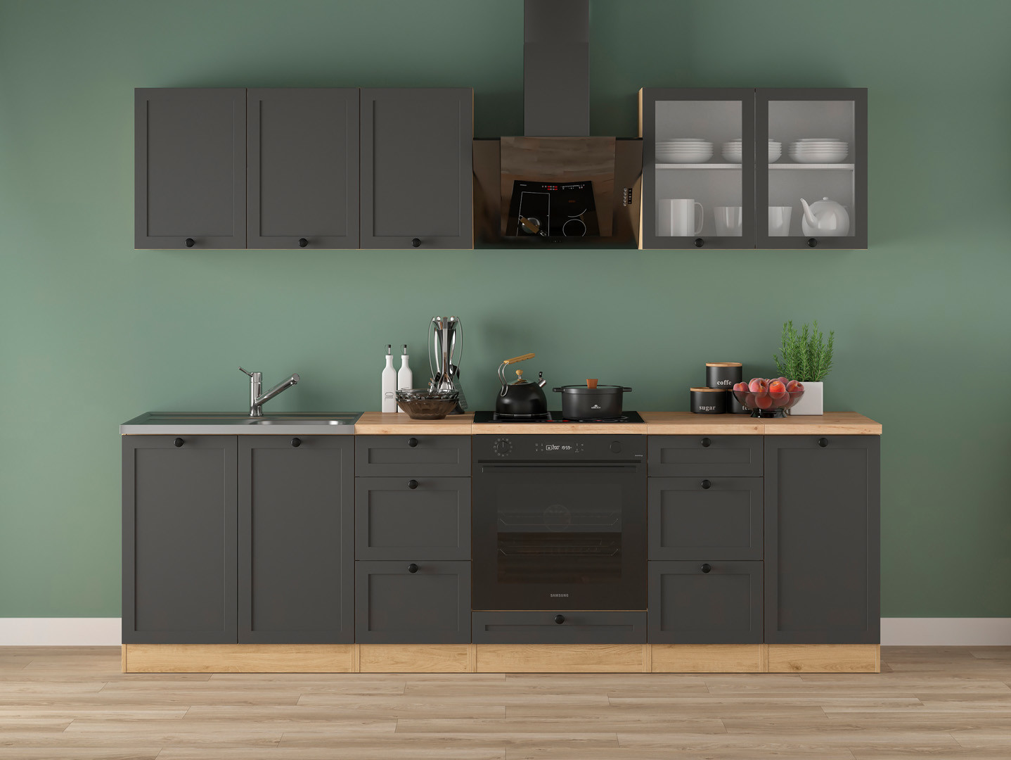 Komplet kuchenny Junona Line 260 cm grafitowy