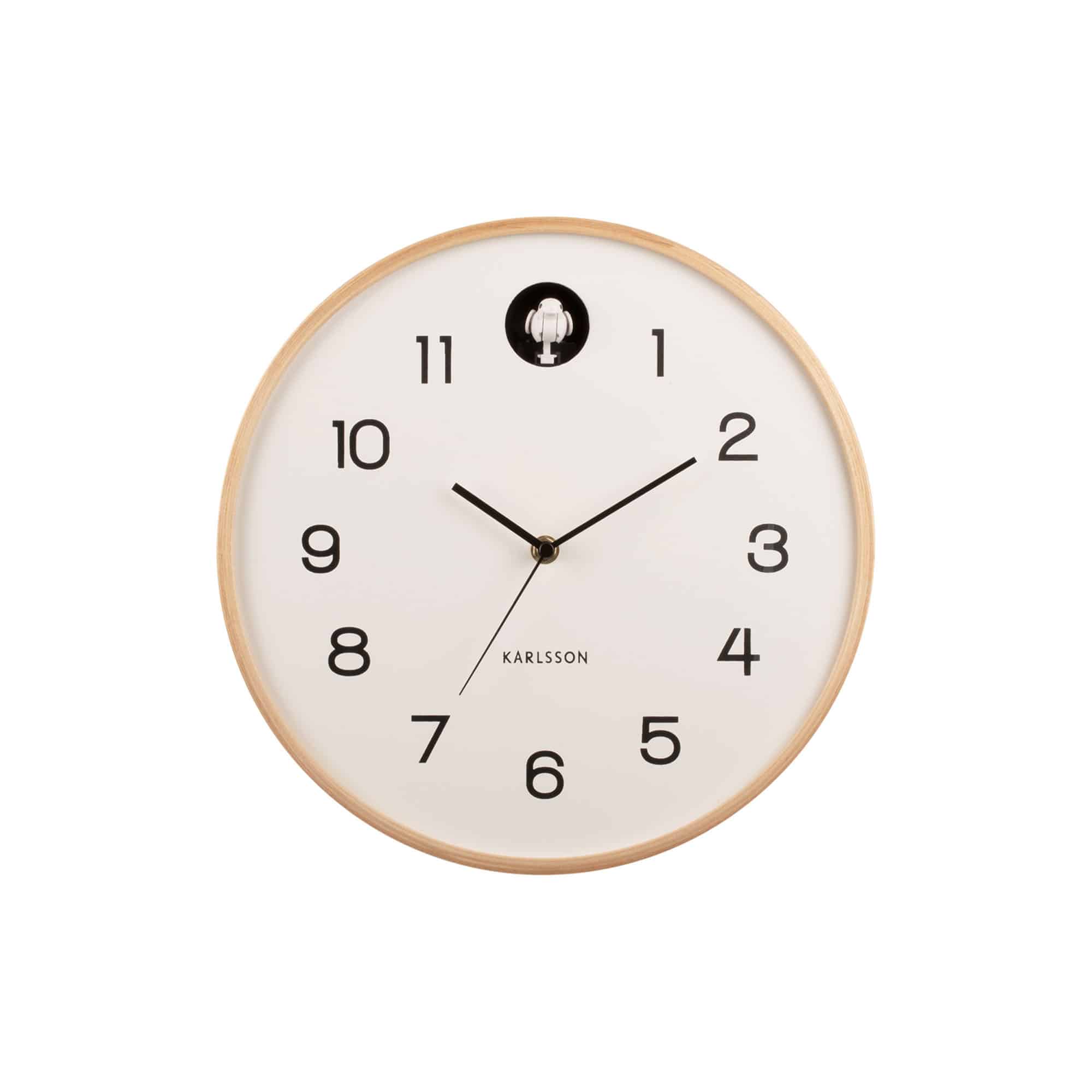 Karlsson wandklok Natural Cuckoo - wit - Ø31.5cm