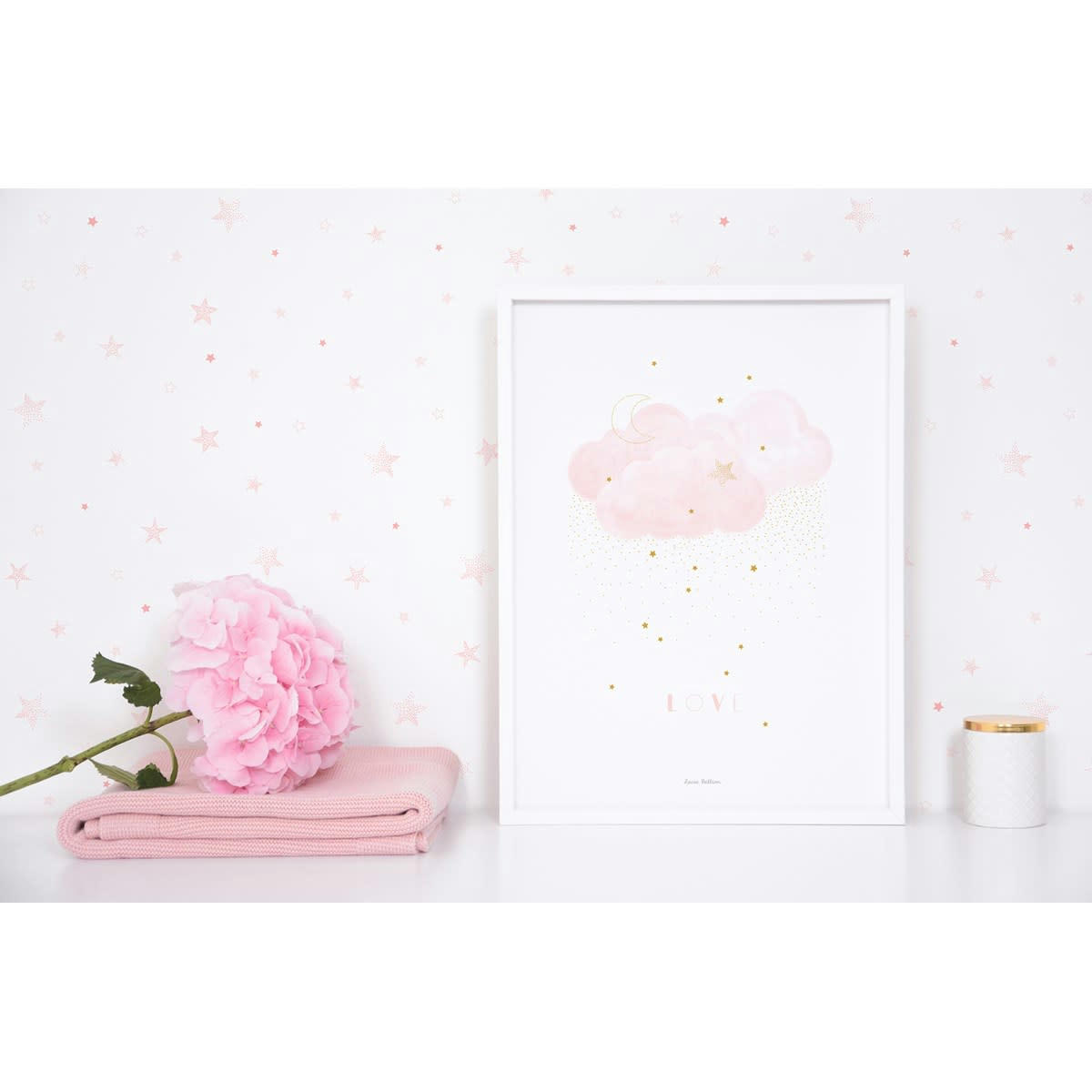 STARDUST - Affiche nuage en Papier Rose