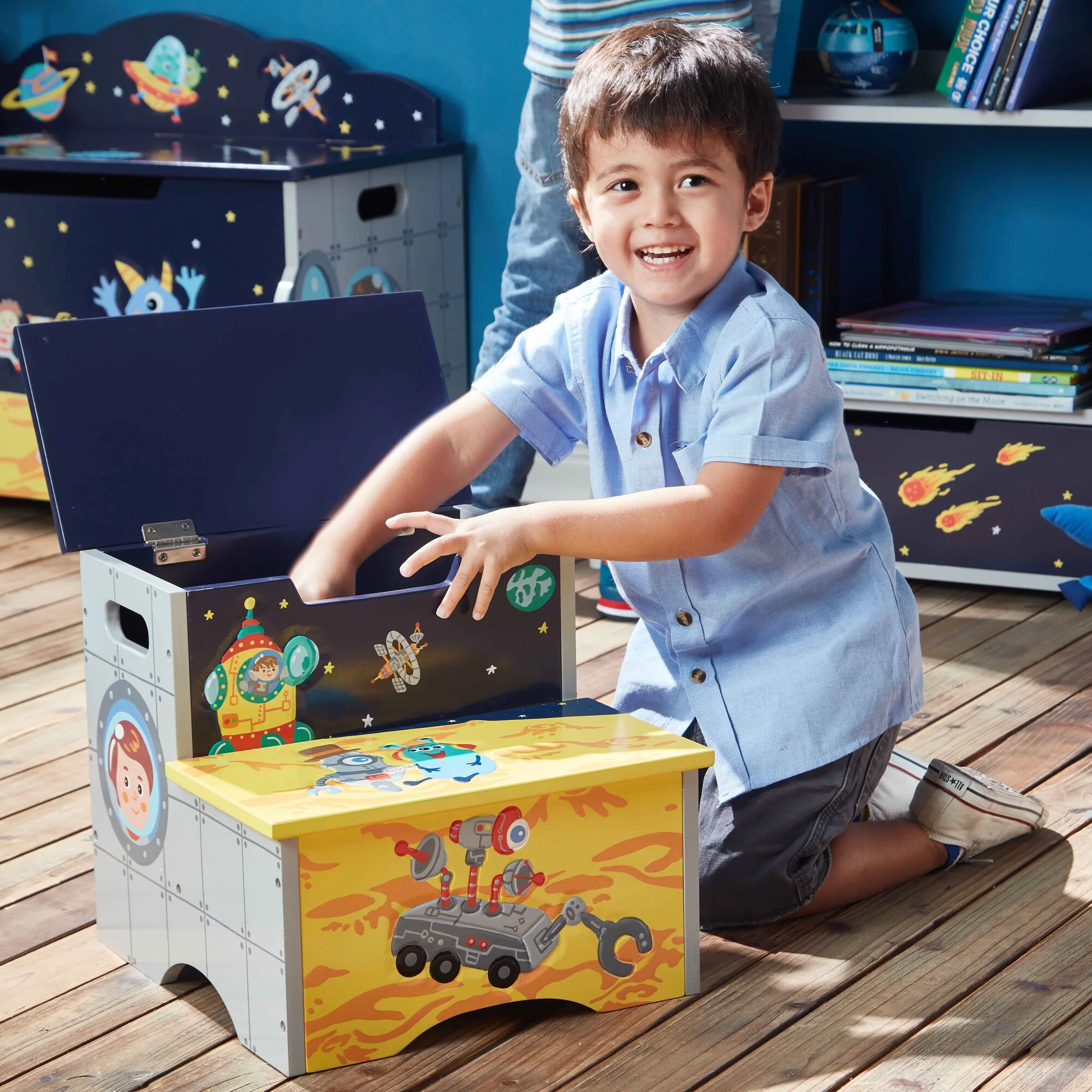 Fantasy Fields Outer Space Multicolor Wood Step Stool