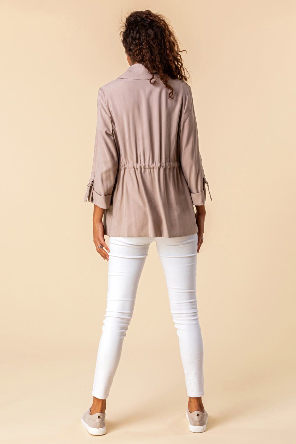 Roman Tie Waist Longline Jacket