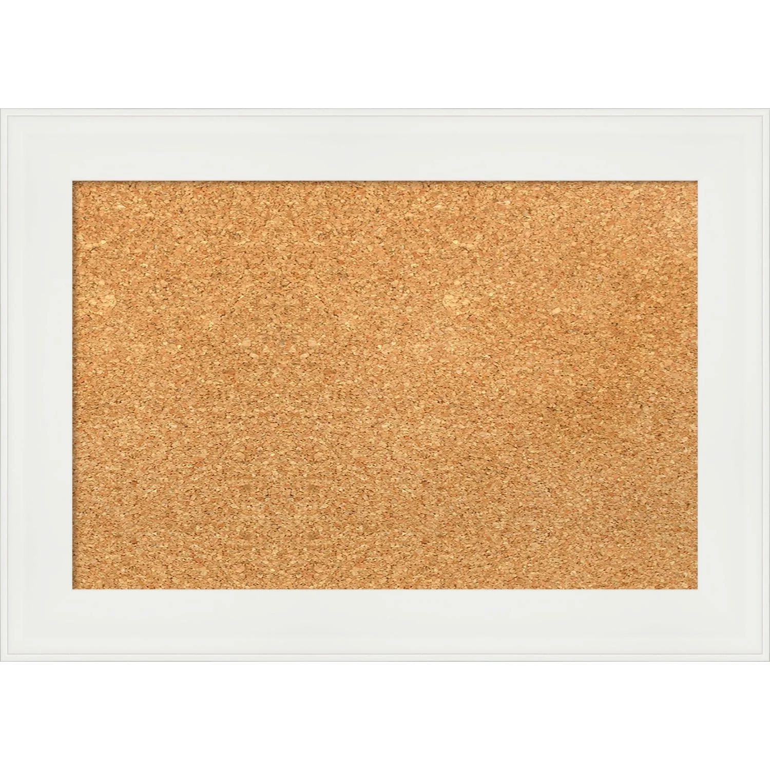 Vanity White Narrow Framed Cork Bulletin Memo Board