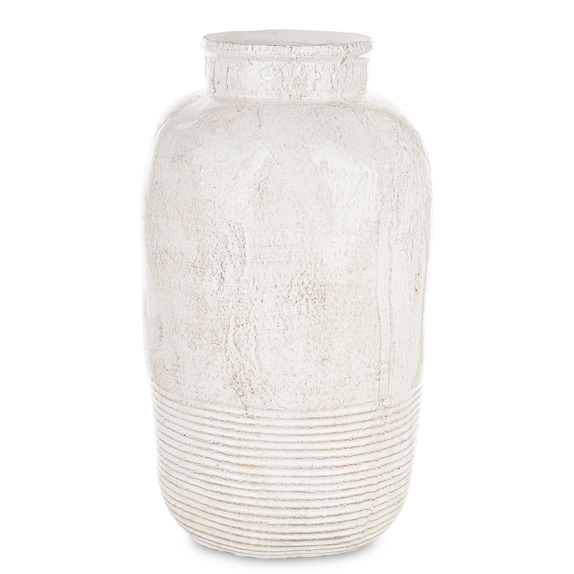 Wazon ceramiczny, postarzany 37x19x19 cm JULIANO-2 biały