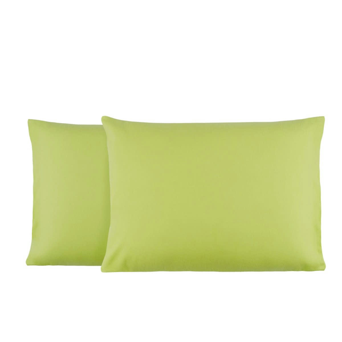 TOUDOUX - Lot de 2 Taies d'oreiller en Molleton Vert anis 50x70 cm