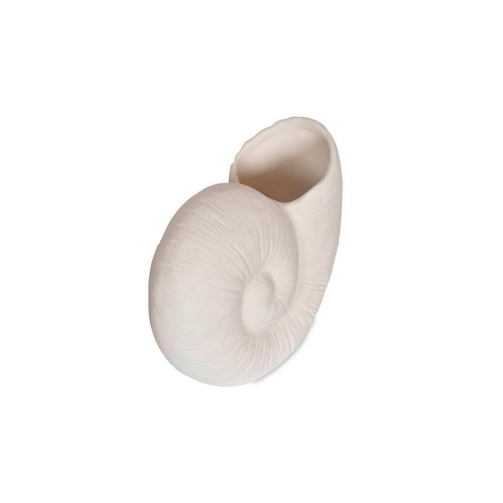 - Vase céramique coquillage blanc texturé L20.7cm