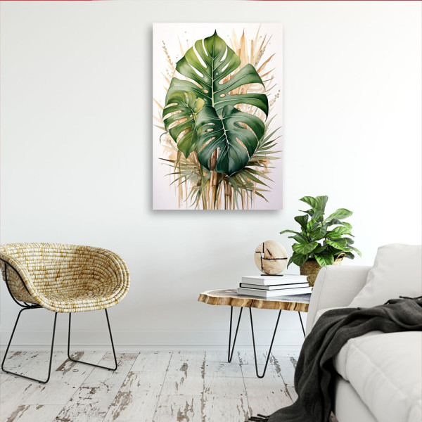 Feeby Obraz nowoczesny, Monstera Liście Botanika 40x60