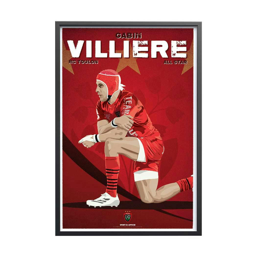 RUGBY - Affiche Rugby - RC Toulon - Gabin Villière 30x40 cm