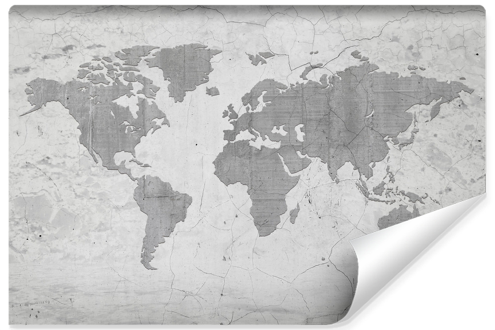 Fototapeta Do Salonu Betonowa Mapa Świata 90x60cm