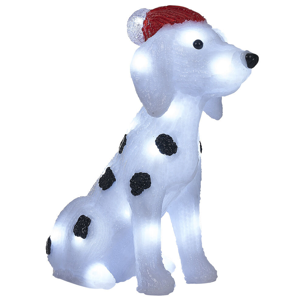 Dalmatien de No&euml;l lumineux 30LED blanc froid H30cm