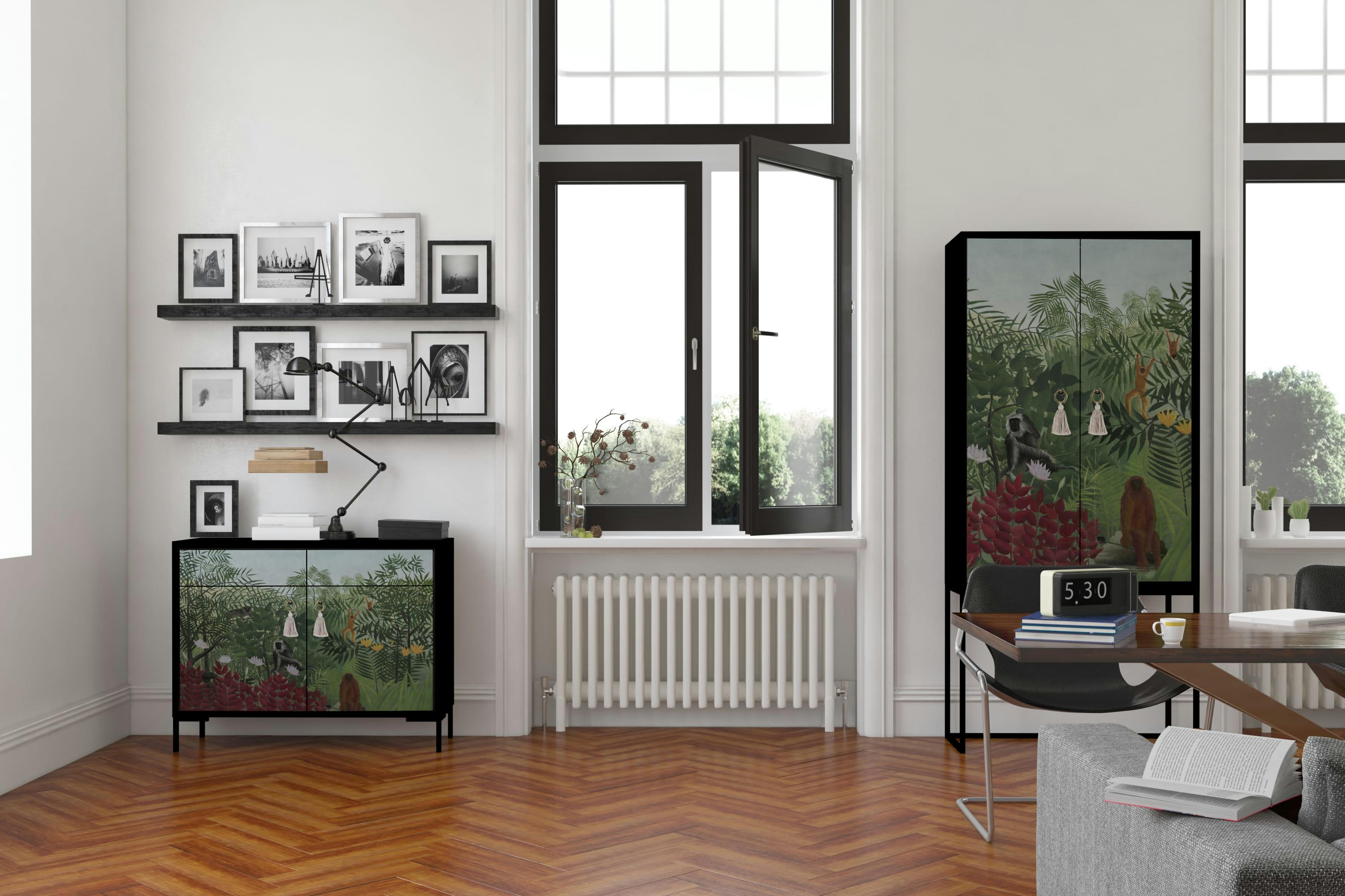 ROSSEAU - Buffet armoire 2 portes en MDF imprimé  sauvage