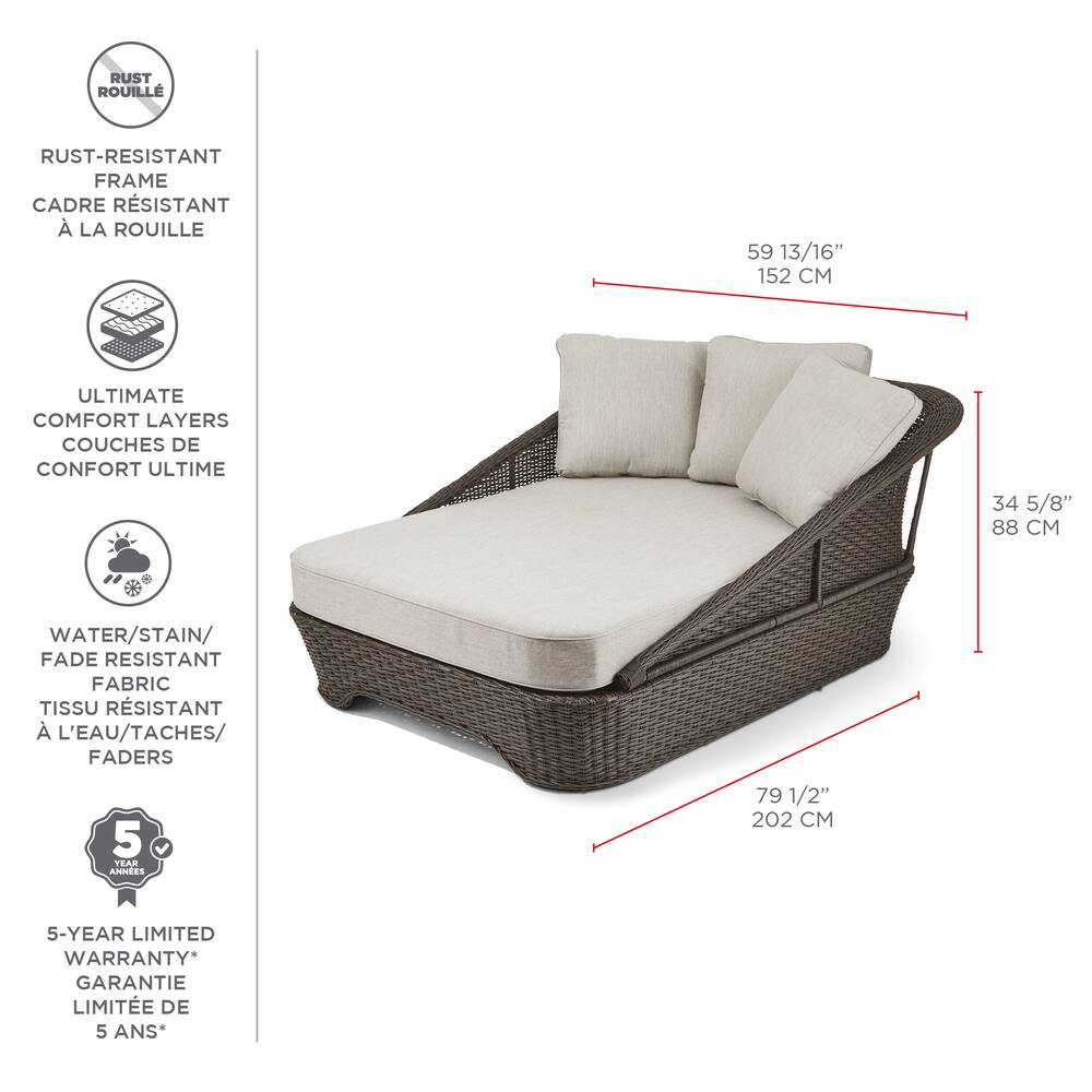 CANVAS Summerhill All Weather Wicker Outdoor/Patio Daybed