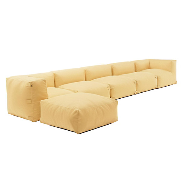 Canapé d'angle modulable 6 places jaune clairMixiOviala