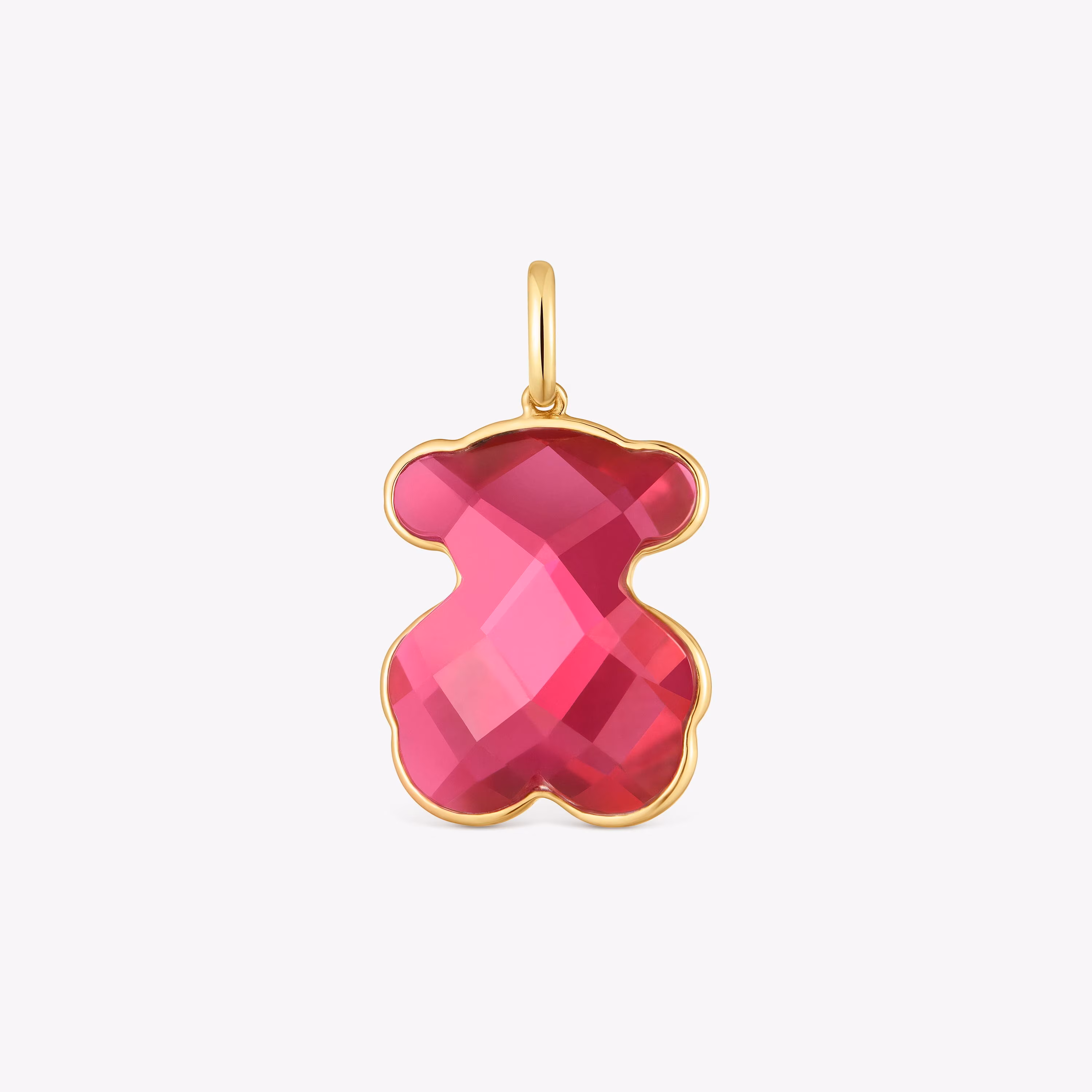 Colgante oso de oro 14 kt y rubí creado en laboratorio Icon Color LGG