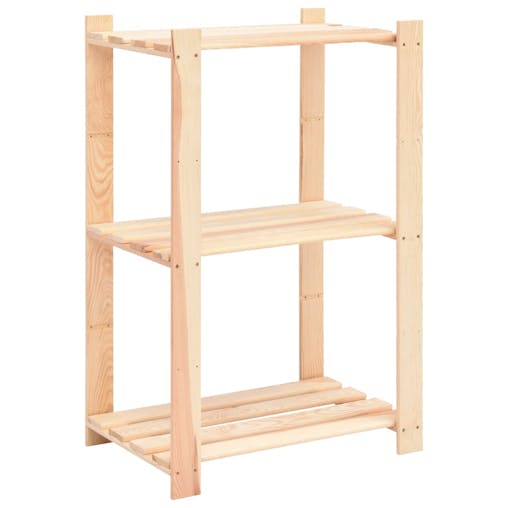 NNEVL 3-Tier Storage Racks 3 pcs 60x38x90 cm Solid Wood Pine 150 kg