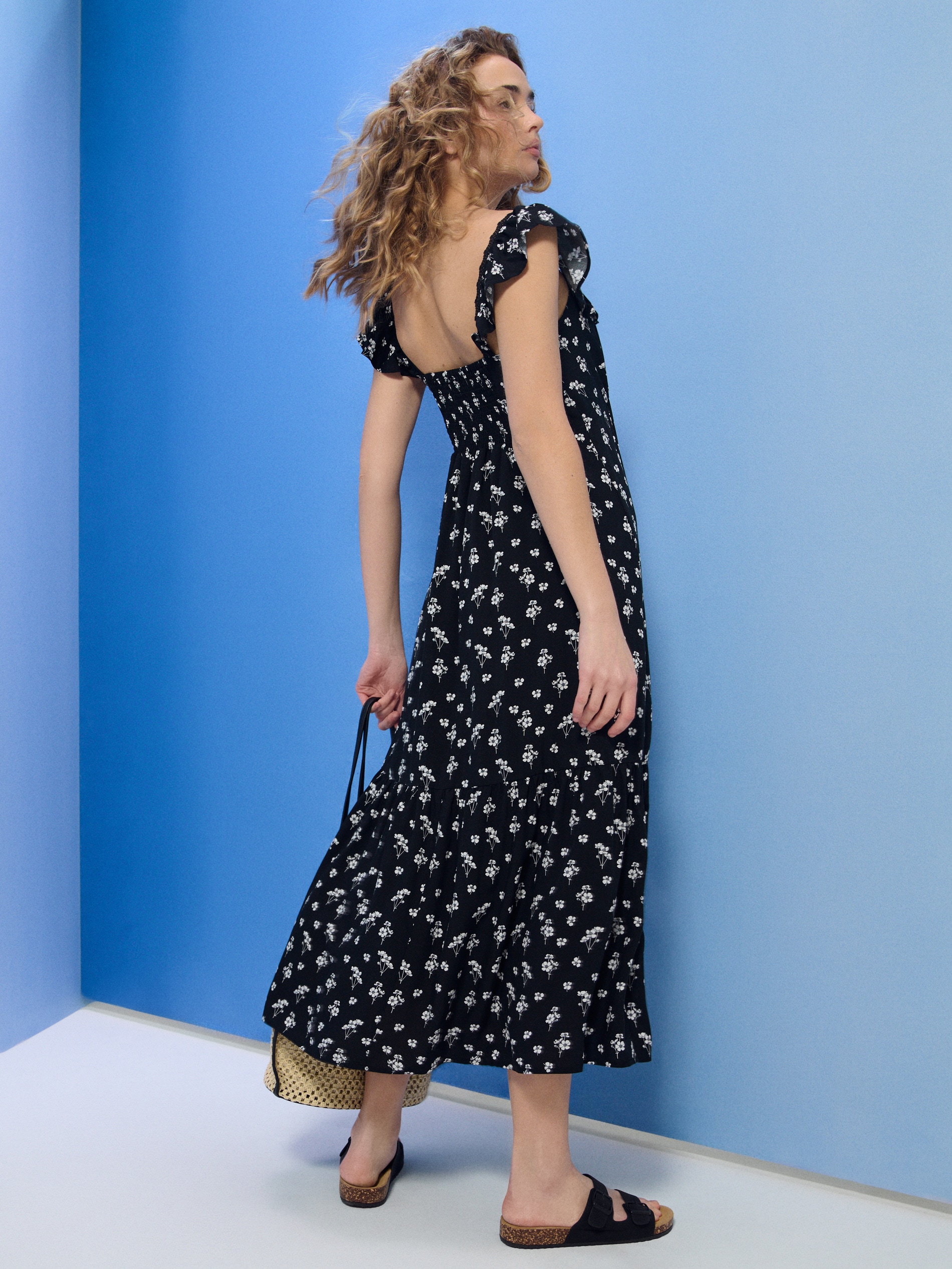Wiskozowa sukienka maxi w kwiaty