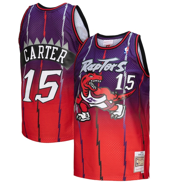 Vince Carter Toronto Raptors 1998/99 Hardwood Classics Fadeaway Swingman Player Jersey - Red/Purple
