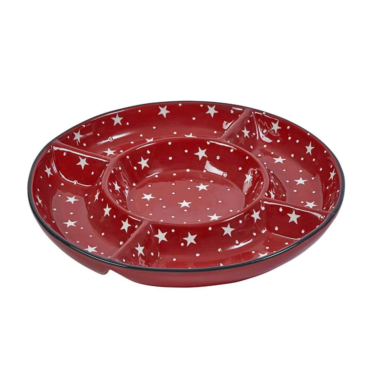 NOËL - Plateau compartimenté en céramique pour apéritif